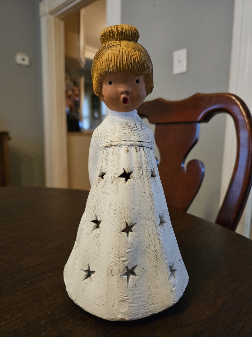 Vintage Jullar Spain Terracotta Singing Angel Candle Holder - Large 10.5"